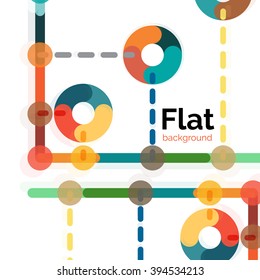 Abstract geometric background. Colorful line composition on white. Flat design