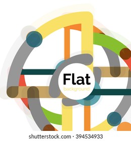 Abstract geometric background. Colorful line composition on white. Flat design