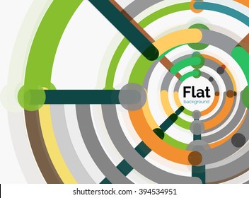 Fondo geométrico abstracto. Composición de línea colorida sobre blanco. Diseño plano