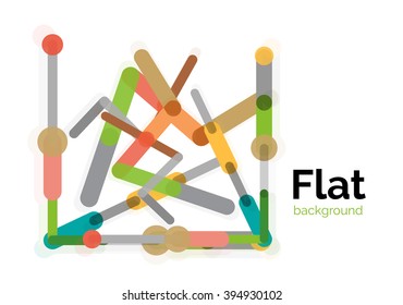 Abstract geometric background. Colorful line composition on white. Flat design