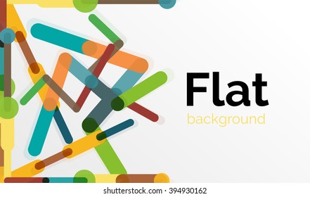 Abstract geometric background. Colorful line composition on white. Flat design