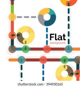 Abstract geometric background. Colorful line composition on white. Flat design