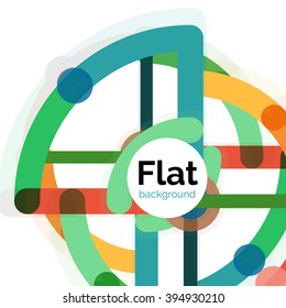 Abstract geometric background. Colorful line composition on white. Flat design