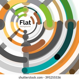 Abstract geometric background. Colorful line composition on white. Flat design