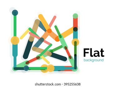 Abstract geometric background. Colorful line composition on white. Flat design
