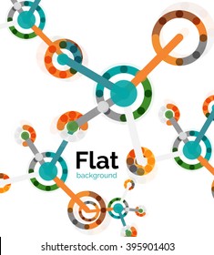 Abstract geometric background. Colorful line composition on white. Flat design