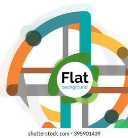 Abstract geometric background. Colorful line composition on white. Flat design