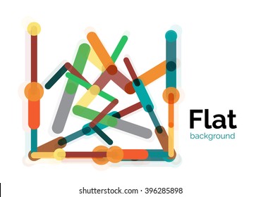 Abstract geometric background. Colorful line composition on white. Flat design