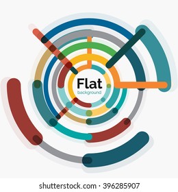 Abstrakter geometrischer Hintergrund. Farbige Linienzusammensetzung auf Weiß. Flachdesign