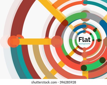Fondo geométrico abstracto. Composición de línea colorida sobre blanco. Diseño plano