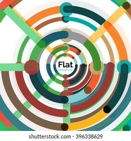 Abstract geometric background. Colorful line composition on white. Flat design