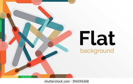 Abstract geometric background. Colorful line composition on white. Flat design