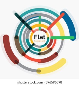 Abstract geometric background. Colorful line composition on white. Flat design