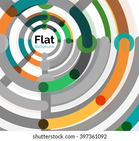 Abstract geometric background. Colorful line composition on white. Flat design