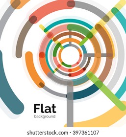 Abstract geometric background. Colorful line composition on white. Flat design