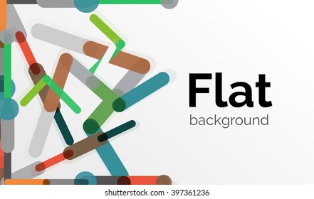 Abstract geometric background. Colorful line composition on white. Flat design
