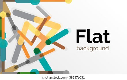Abstract geometric background. Colorful line composition on white. Flat design