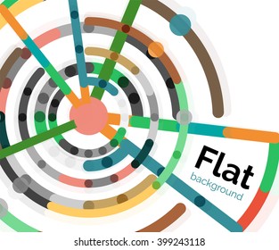 Abstract geometric background. Colorful line composition on white. Flat design