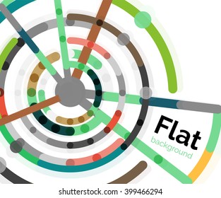 Abstract geometric background. Colorful line composition on white. Flat design