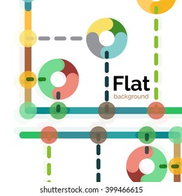 Abstract geometric background. Colorful line composition on white. Flat design