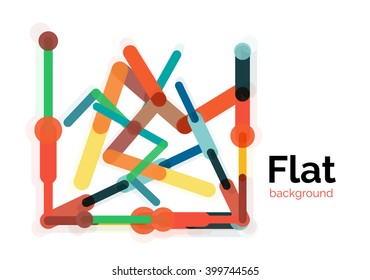 Abstract geometric background. Colorful line composition on white. Flat design