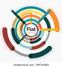 Abstract geometric background. Colorful line composition on white. Flat design