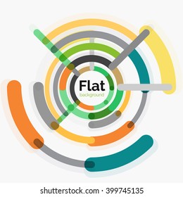 Abstract geometric background. Colorful line composition on white. Flat design