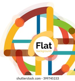 Abstract geometric background. Colorful line composition on white. Flat design