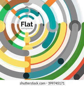 Abstract geometric background. Colorful line composition on white. Flat design