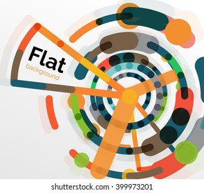 Abstract geometric background. Colorful line composition on white. Flat design