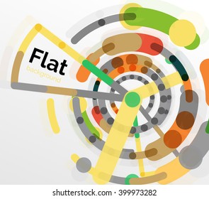 Abstract geometric background. Colorful line composition on white. Flat design