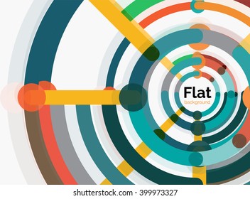 Abstract geometric background. Colorful line composition on white. Flat design