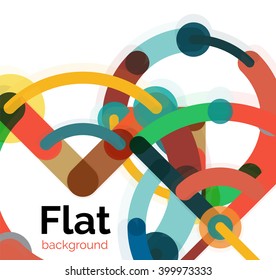 Abstract geometric background. Colorful line composition on white. Flat design