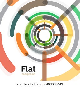 Abstract geometric background. Colorful line composition on white. Flat design