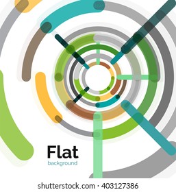 Abstract geometric background. Colorful line composition on white. Flat design