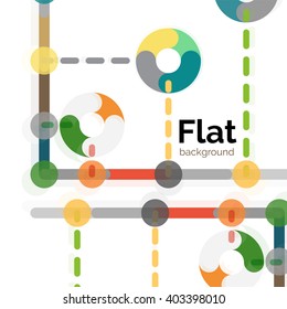 Abstract geometric background. Colorful line composition on white. Flat design