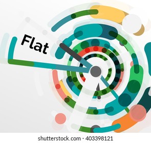 Abstract geometric background. Colorful line composition on white. Flat design