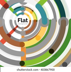Abstract geometric background. Colorful line composition on white. Flat design