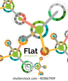 Abstract geometric background. Colorful line composition on white. Flat design