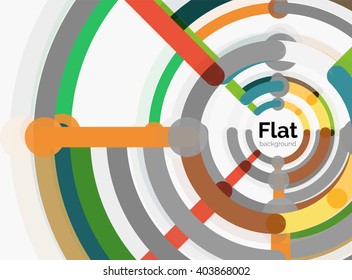 Fondo geométrico abstracto. Composición de línea colorida sobre blanco. Diseño plano