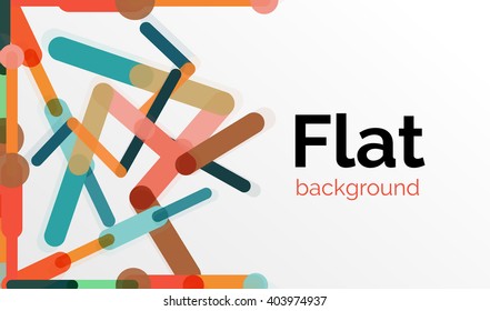Abstract geometric background. Colorful line composition on white. Flat design