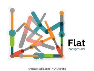 Abstract geometric background. Colorful line composition on white. Flat design