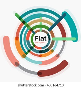 Abstract geometric background. Colorful line composition on white. Flat design