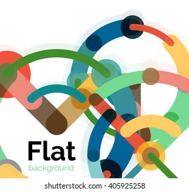 Abstract geometric background. Colorful line composition on white. Flat design