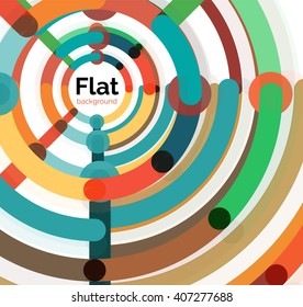 Abstract geometric background. Colorful line composition on white. Flat design