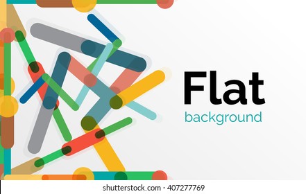 Abstract geometric background. Colorful line composition on white. Flat design