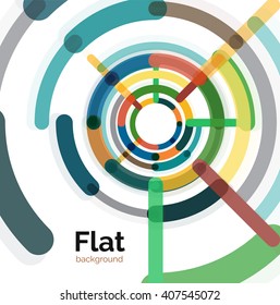 Abstract geometric background. Colorful line composition on white. Flat design