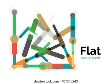 Abstrakter geometrischer Hintergrund. Farbige Linienzusammensetzung auf Weiß. Flachdesign