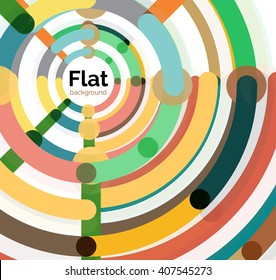 Fondo geométrico abstracto. Composición de línea colorida sobre blanco. Diseño plano