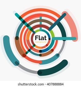 Abstract geometric background. Colorful line composition on white. Flat design